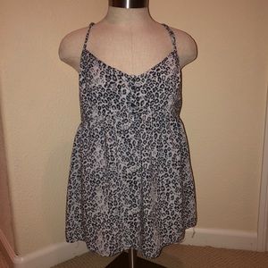 Gray Cheetah print cami sleeve blouse